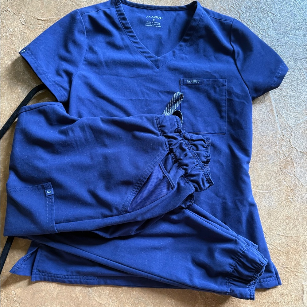 Jaanuu Deep Blue Medical Scrub Set